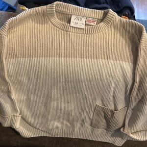 Zara Beige Ribbed Sweater